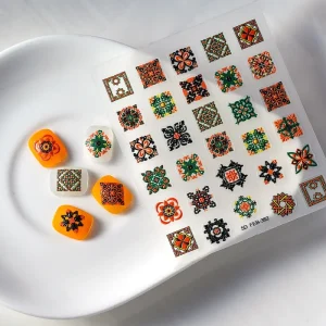 High Quality 5D Bohemia French Style Plastic Nail Art Stickers 3D Relief Adhesive Nail Jewelry DIY
