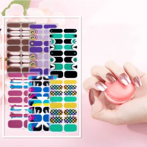 High Quality Custom Valentine Nail Art Decoration Stickers 3D DIY Manicure Wraps Plastic Nail Polish Sticker