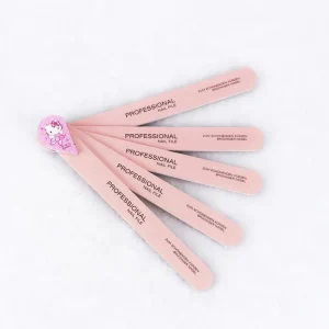 High Quality Customized Logo Korea Sandpaper Nail File Professional Pink Color Emery for Personal Care Double Sided