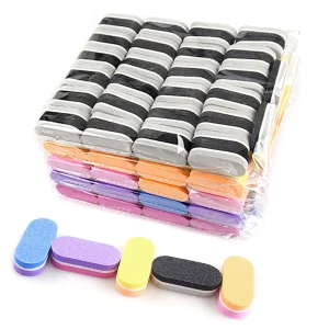 High Quality Double Sided Mini Sponge Files Emery Round Reusable Buffering 100 180 Nail Files
