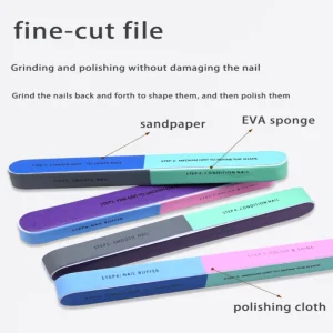 High Quality Double Sided Mini Sponge Nail File with Custom Printed Logo Multi Grit Manicure Tool & Buffer