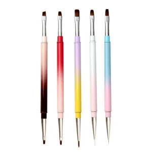 High Quality Double-headed Nail Brush Nail Art Brush Metal Pen Holder Factory Customization