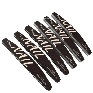 High Quality Durable Double Sided Grit 80 Sponge Nail File Half Moon Nail Art Buffing Tool Polishing Nail Buffer Emery Board