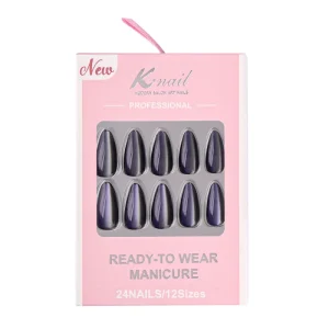 High Quality Fingernails ABS Material Medium Length Press on Nails