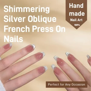 High Quality French Pink Hand Encrusted Acrylic Press On Nails Almond Coffin Square Shapes for Finger 10 Pcs