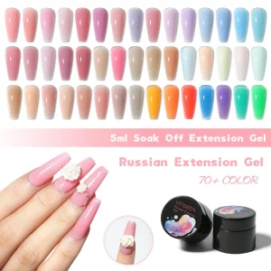 High Quality Gel Builder for Nails 71 Colors 5g Hema Free Canning Poly Nail Gel Russian Gel for Nail Extension