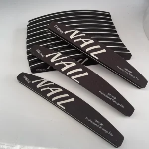 High Quality Half Moon Sponge Nail File Buffer 100/180 Nails Manicure Pedicure Tool
