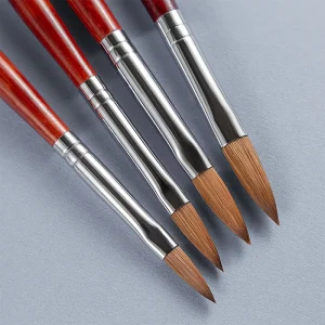 High Quality International Size 6# 100% Pure Kolinsky Sable Nail Brush Germany Round Kolinsky Acrylic Nail Brush for Beauty BW12