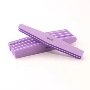 High Quality Luxury Purple Sponge File Double Sided Nail Buffer 100 180 Grit OEM LOGO Professional Rhombus Pattern for Home
