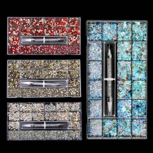 High Quality Nail Art Decoration Crystal Glitters Stone Nail Art Fancy Rhinestone Set Kit Shaped Rhinestone Nail