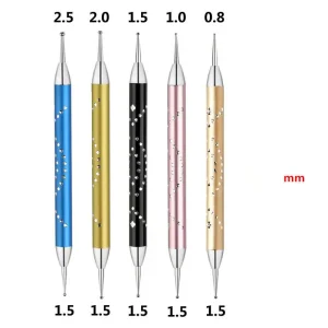 High Quality Nail Brush Rhinestone Metal 5pcs Nail Dotting Pen Set Manicure Pedicure Nail Brush Mandala Tools