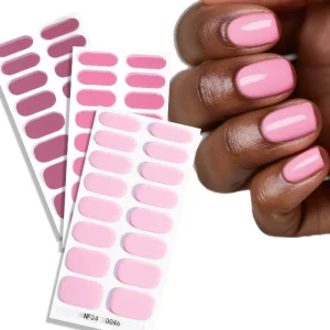 High Quality Non Toxic UV Semi Cured Gel Nail Stickers Design for Finger Decoration Gel Nail Strips