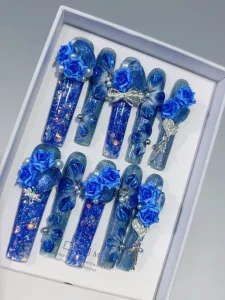 High Quality Oval Manicure Handmade Fingernails Bulk Order Flower Butterfly Custom Pattern French Wearable False Nails