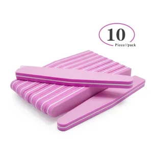 High Quality Pink Double Side Sponge Sandpaper Nail File with 180 240 Grit Eco friendly Professional Luxury Manicure Tool
