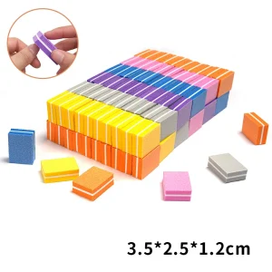 High Quality Pink Square Double Sided EVA Sponge Mini Nail File Buffer Block for Nail Art