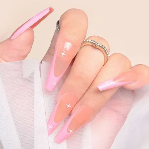 High Quality Press on Nails French Acrylic False Nails Artificial Fingernails Nail Art for Women