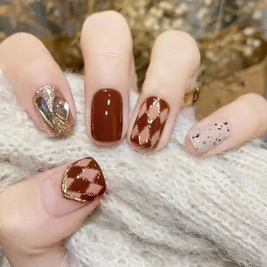 High Quality Press on Nails for Short Square Pearl Fake Nails