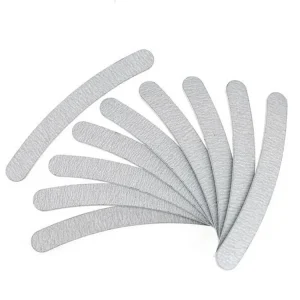 High Quality Professional EMERY Nail Files 100 180 Buffer Double Side Sliver Color Half Moon Eco friendly Nail Art Care Tools