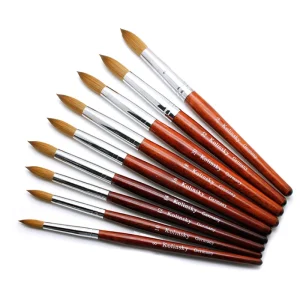 High Quality Soft Kolinsky Hair Makeup Nail Art Brush With Acrylic Wooden Handle For Nail Manicure Nail Brush