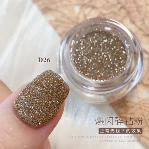 High Quality Sparkling Nail Powder Silver Reflective Nail Art Glitter Pigment Diamond Glitter