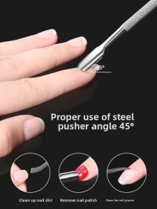 High Quality Stainless Steel Double Ended Portable Nail Art Special Nail Removing Dead Skin Tool Nail Removal Phototherapy Care