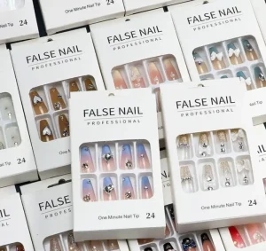 High Quality Thick Acrylic Press on Nails Handmade False Nails 24 Pcs Painted Press on Nails
