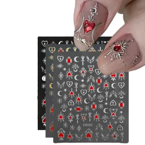 High Self Adhesive Nail Art Decorations Fashional Cute Paper Nail Decals Stickers for Valentine’s Day Designs Inspired Kiss Love