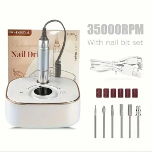 High Speed 35000RPM Desktop Nail Drill Machine Brushless Nail Drill Slim Steel Handle Available 3 Colors
