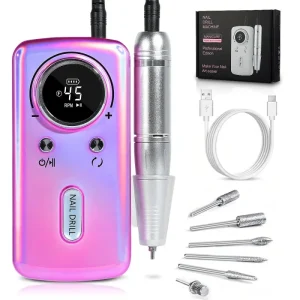 High Speed 45000RPM Professional Electric Nail Sander For Manicure Pedicure Rechargeable Nail Drill Machine For Gel Remove