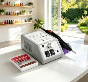 High Speed Electric Nail Drill Machine with Storage Bits Box Suitable for Professional Nail Technician Use