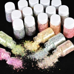 High quality 20 Colors Holographics Laser Reflective Sparkling Pigment DIY Nail Glitter Dust Supper Shinny Nail Art Powder