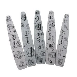 High quality Press on Nail File Gray Color Cake Bread Design Washable Nail File with Sponge Buffer