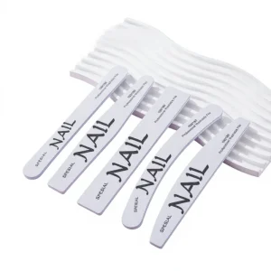 High quality Sandpaper Nail File Thickened Nail Buffing Stick Double sided Manicure Buffer White Washable High end Polishing
