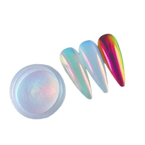 Highlight Aurora Glitter Powder Shiny Mirror Chrome Pigment Holographic Rub Dust Nail Decoration Crystal Aurora Nail Powder