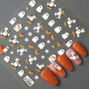 Holiday Manicure Halloween Spooky Cute Ghost 3D Nail Art Stickers for Halloween Nail Decorate