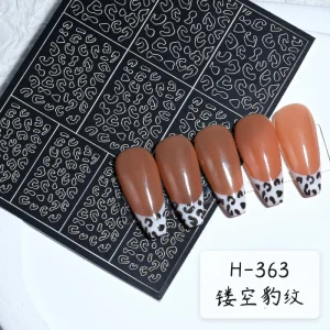 Hollow Nail Art Stickers Spray Painted Design Love Butterfly French Pattern Nail Accessories Decorative Decals