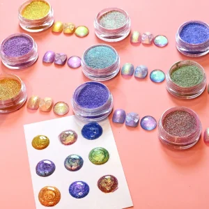 Holographic Chrome Nail Art Powder Mirror Effect Mermaid Pigment Strontium Aluminate Based 325~5000 Mesh