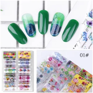 Holographic Nail Art Transfer Foil Sticker AB Paper Wraps Nail Foils Transfer Sticker Nail Foils