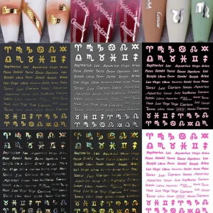 Hot New Art Sticker Decals Gothic Letter Nail Enhancement Sticker Nail Decals 3D Nail Art Sticker 12pcs Per Set