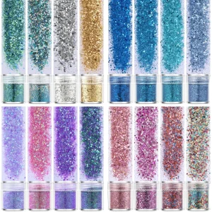 Hot Selling Acrylic Powder Nail Glitter Set Butterfly Pattern Shining Effect 20 Colors Custom Logo Mirror Gradient Decoration