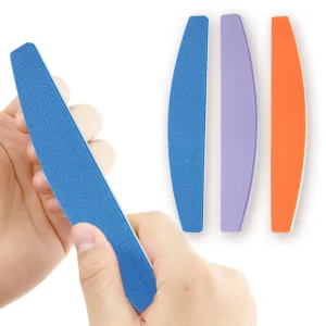 Hot Selling Custom Private Label Disposable Salon Buffing Nail Art File Half Moon Washable Double Sided Sponge Nail Buffer Block