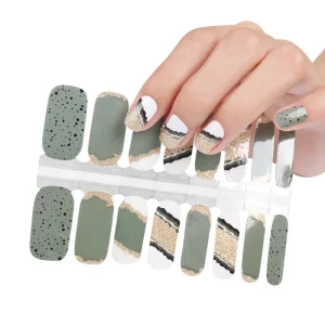Huizi 16 Strips ZB Series Nail Wraps Beautiful Sticker Nail Sticker Art Nail Decoration Sticker