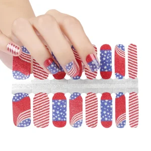Huizi New American Independence Day Design Nail Wraps Nail Beauty Flag Nail Stickers