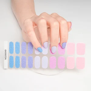 Huizi Semi Cured Nail Sticker Semi cured Gel Strips New Design Gel Nail Sticker
