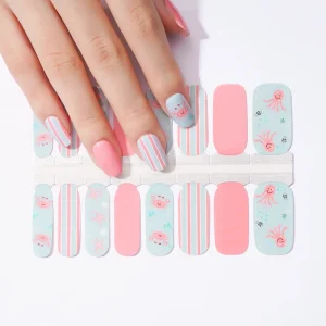 Huizi Top Selling Nail Art Stickers Classic National Flag Flowers Girl butterfly Nail Sticker gel nail