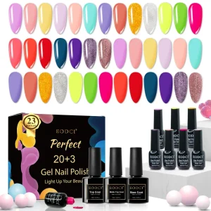 ISAY BEAUTY UV Gel Polish 20+3 Long Lasting Non Toxic Nail Polish Set Color Gel Polish Top Base Coat Good Quality