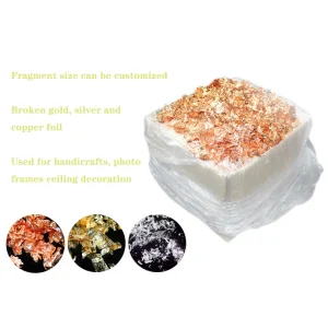 Imitation Gold Leaf Flakes Metallic Gold Leaf Foil for Art Nail Furniture Decoration