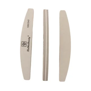 Individual Packing Grey Flexible Nail Buffer 100 150 180 240 Grit Half Moon Shape Sponge Nail File for Nail Lounge&Spa