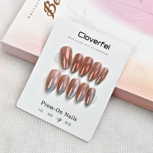Ins Style Geometric Pattern Plastic Full Cover Press On Nails Long Lasting Glossy Finish Pre Designed for Finger Use 10 Pcs