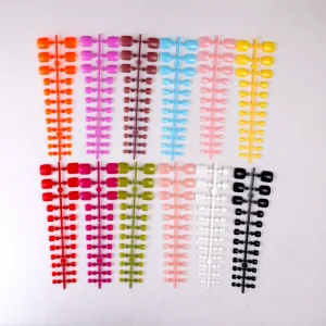 Ins Style Pure Color French Toenail Strips Press On Fake Nails for Fingers for Nail Art